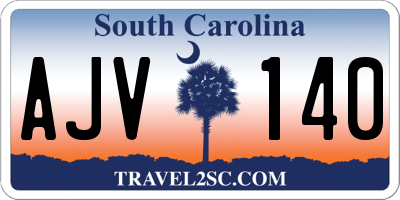 SC license plate AJV140