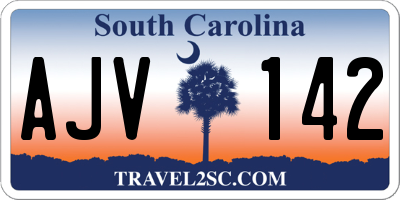 SC license plate AJV142