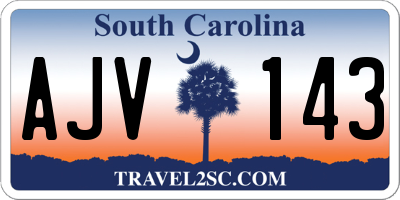 SC license plate AJV143
