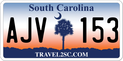 SC license plate AJV153