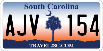 SC license plate AJV154
