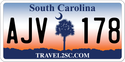 SC license plate AJV178
