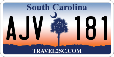 SC license plate AJV181