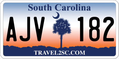 SC license plate AJV182