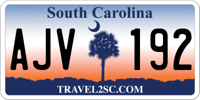 SC license plate AJV192