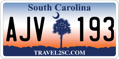 SC license plate AJV193
