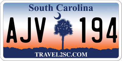 SC license plate AJV194