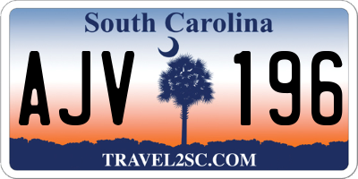 SC license plate AJV196