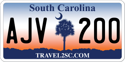 SC license plate AJV200