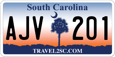 SC license plate AJV201