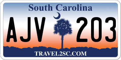 SC license plate AJV203