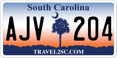 SC license plate AJV204