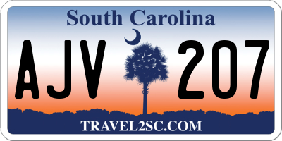 SC license plate AJV207