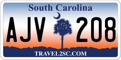 SC license plate AJV208