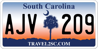 SC license plate AJV209