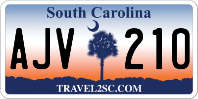 SC license plate AJV210