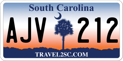 SC license plate AJV212
