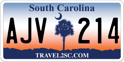 SC license plate AJV214