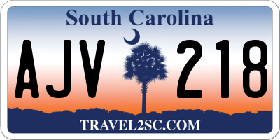 SC license plate AJV218