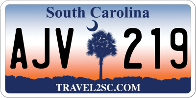 SC license plate AJV219