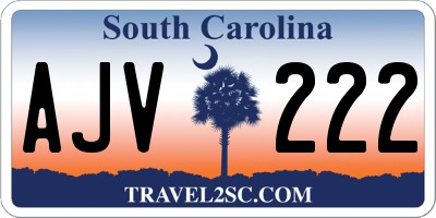 SC license plate AJV222