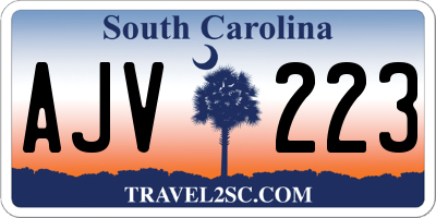 SC license plate AJV223