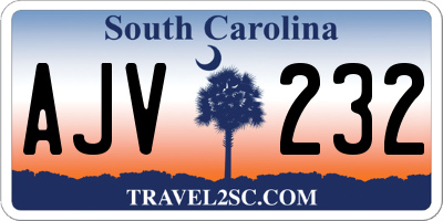 SC license plate AJV232