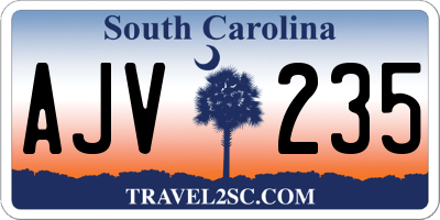SC license plate AJV235