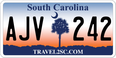 SC license plate AJV242