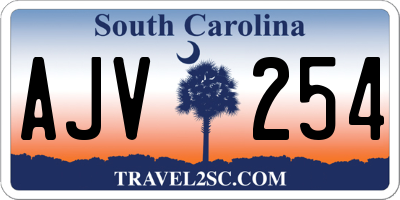 SC license plate AJV254