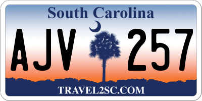 SC license plate AJV257