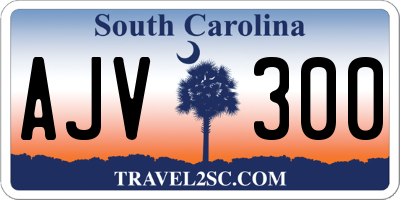 SC license plate AJV300