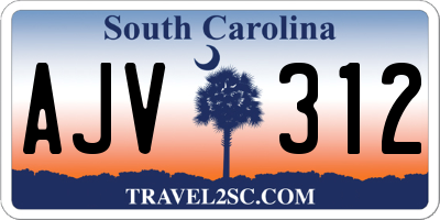 SC license plate AJV312