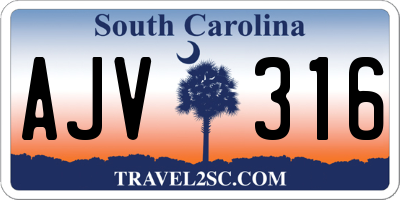 SC license plate AJV316