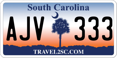 SC license plate AJV333