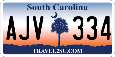 SC license plate AJV334