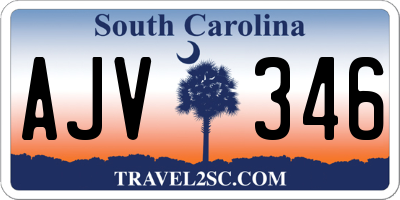 SC license plate AJV346