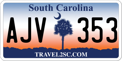 SC license plate AJV353