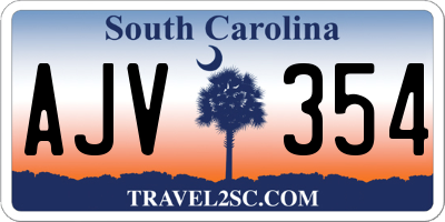 SC license plate AJV354