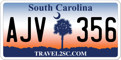 SC license plate AJV356