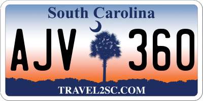 SC license plate AJV360
