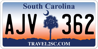 SC license plate AJV362