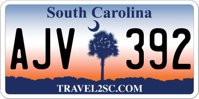 SC license plate AJV392