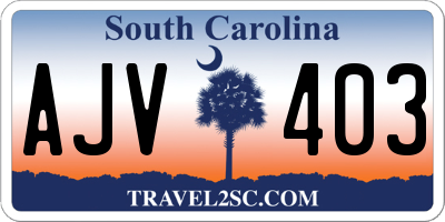 SC license plate AJV403