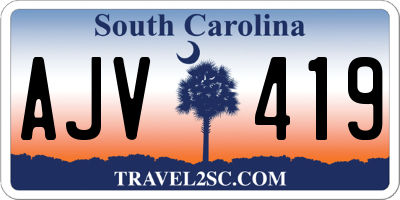 SC license plate AJV419