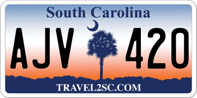 SC license plate AJV420