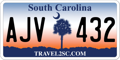 SC license plate AJV432