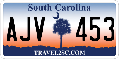 SC license plate AJV453