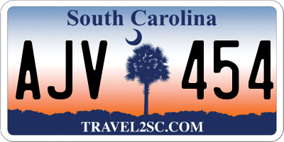 SC license plate AJV454