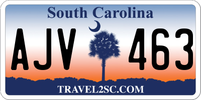 SC license plate AJV463